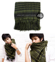 ผ้าพันคอผู้ชาย ผ้าชีมัค SHEMAGH ผ้าพันคอทหาร ลายพราง camouflage scarf (สีเขียว)