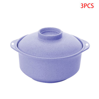 3 PCS instant noodle bowl with lid student soup bowl Japanese tableware lunch box instant noodle bowl instant noodle cup blue