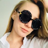 Rilixes Kacamata Hitam Bulat Fashion Terbaru Kacamata Hitam Wanita Merek Desainer Antik Gradien Gelap UV400 Oculos Feminino Lentes