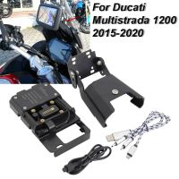 NEW Motorcycle Mobile Phone Stand Holder GPS Plate Bracket For Ducati Multistrada 1200 2015 2016 2017 2018 2019 2020  Power Points  Switches Savers