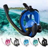 Adult Diving Mask Scuba Double Snorkel Full Face Anti-Fog K2 Snorkeling Mask Kid Swimming Underwater Respirator Diving Equipment