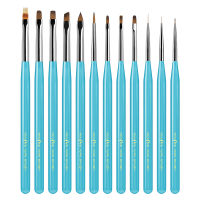 PINPAI Ice-Blue แปรงเล็บ Gradient Blooming Effect เล็บ UV Gel Liner แปรงวาดปากกาภาพวาดลายดอกไม้เล็บเครื่องมือ