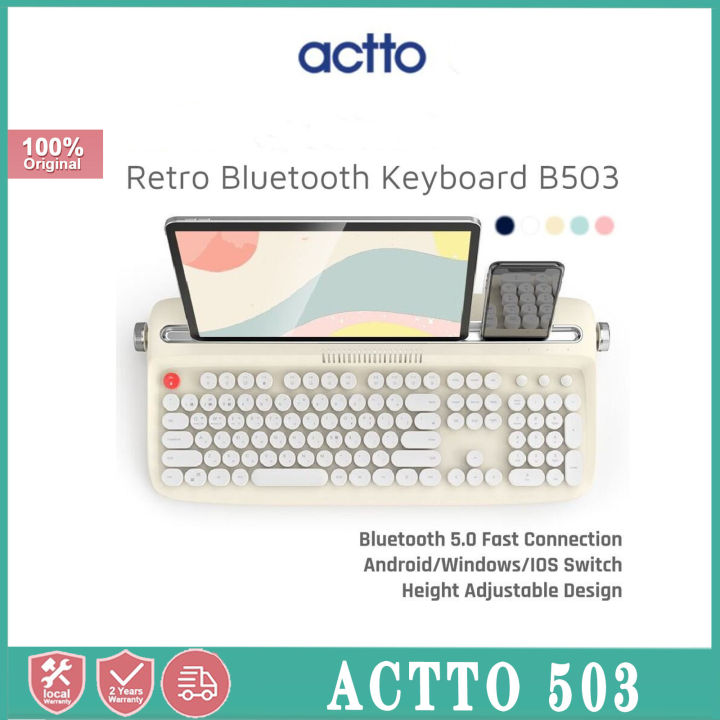 actto-b503แป้นพิมพ์คอมพิวเตอร์แท็บเล็ตแป้นพิมพ์บลูทูธคลาสสิก