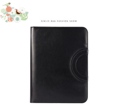 2021Multi-function Office Leather Folder Notebook PU Binder File Folder Briefcase Business Document Certificate Package Portable Bag