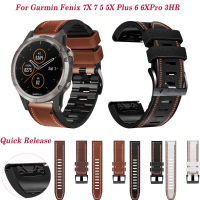 22 26มม. สายนาฬิกาซิลิโคนหนังสำหรับ Garmin Fenix 7X 7 6X 6 Pro 5X 5 Epix Gen 2 Smartwatch Easyfit สายรัดข้อมือสร้อยข้อมือ