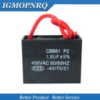 5pcs CBB61 1.8uf starting capacitance AC Fan Capacitor 450V CBB 1uf Motor Run Capacitor