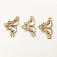 SIXTY TOWFISH 30 pieces 18x10mm KC Gold Color Brass Vintage DIY Jewelry Component Copper Filigree Flower Charms Base Setting