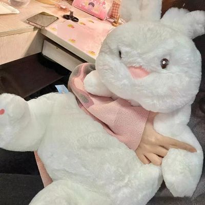 （HOT) ตุ๊กตากระต่าย Dudu ขี้เกียจกระต่ายขาวตัวใหญ่น่ารักกระต่ายอ้วนตัวใหญ่รักษาตุ๊กตาของเล่นตุ๊กตาของขวัญตุ๊กตาผู้หญิง
