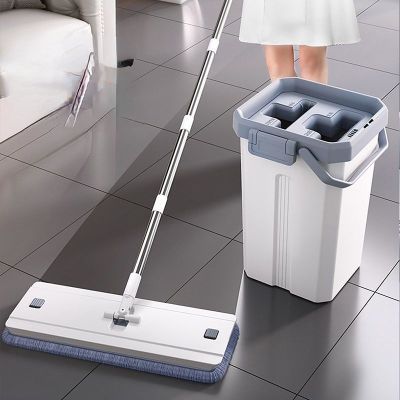 Hand-Free Wringing Mops With Bucket Washing Floors Cleaning Offers Squeeze Flat Spin Wiper Kitchen Cleaning Supplies Accessories