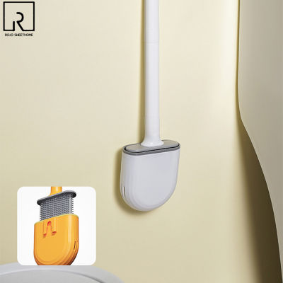 Wall Mounted Toilet Brushes WC Plastic Detachable Cleaning Tools with Holders Quick Drying Silicone Head Bathroom Accessories