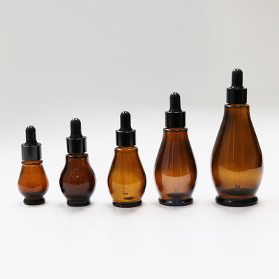 5-100ml Brown Small Portable Glass Dropper Packaging Sample Head Essential Empty Oil