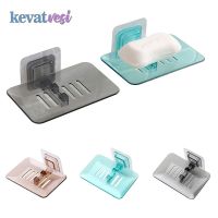 ۩● Wall Hanging Drain Soap Box Bathroom Soap Holder Tray Transparent Sponge Soap Dish Storage Plate Bathroom Accessories Organizer