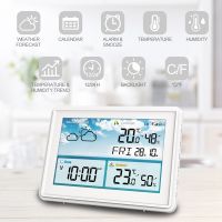 Wireless Digital Weather Station Color LCD Display Hygrometer Forecast Sensor Frost Point Calendar EU Plug