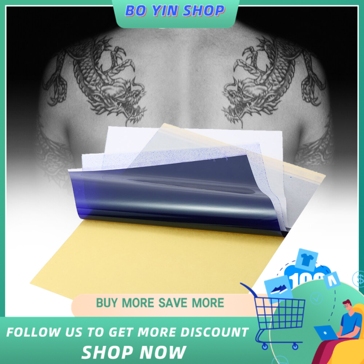 BO YIN Tattoo Transfer Paper 100 Sheets Tattoo Stencil Paper Thermal