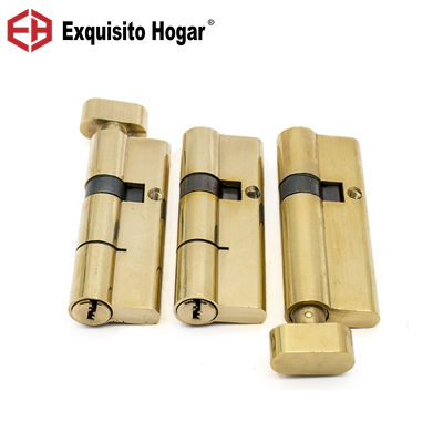 Gold Double Single Open Cylinder Hardware Indoor 707580859095100mm Lock Door Cylinder Brass Lock Extended 3pcs key