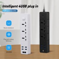 Desktop Power Strip 10A USB Portable Universal Extension Socket European Plug 1.8m Cable Power Strip 2500W Travel Adapter Wires  Leads  Adapters