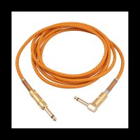 Guitar Instrument Cable 10FT Electric Instrument Bass AMP Cord 1/4 Inch Straight to Right Angle Gold Plated 6.35mm Cable