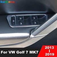 สำหรับ Volkswagen VW Golf 7 MK7 2013-2018 2019ที่เท้าแขนประตูรถภายในสวิตช์ยกหน้าต่างปุ่มตกแต่งชิ้นส่วนตกแต่งส่วนครอบแผง