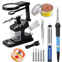 Magnifying Glass Soldering Iron With LED Light Storage Box 3X 4.5X 25X Helping Hand Rework Station Repair Welding Tools