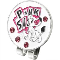 New Product 1Pc New Pink Small Dog Golf Ball Marker With Diamond &amp; Magnet Hat Clip Ally Marker Gift For Women And Golfers Golf Accessories