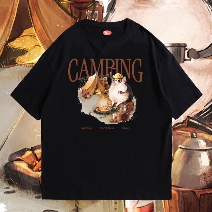 มีสินค้า-เสื้อ-camping-น่ารักๆ-ผ้าcotton-100-มีสองสี-ทั้งทรงปกติและ-oversize