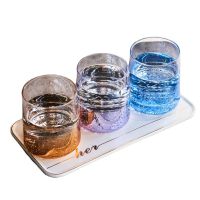 250ml Creative European-Style Starry Red Wine Whiskey Glass Flats Vodka Beer Steins Juice Cup Bar Household Drinking Utensils