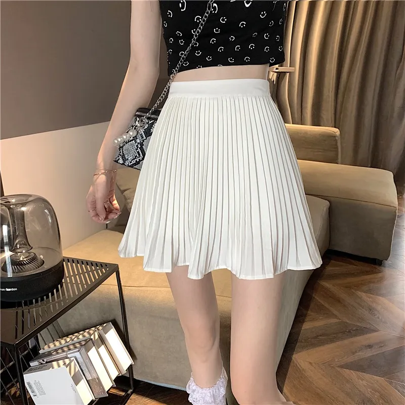 Chiffon pleated skirt top knee length