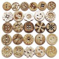 【YF】♚  30PCs/Lot Size 15mm Color Round Buttons Crafts Sewing Scrapbooking Wood Kids