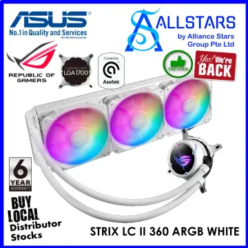 ASUS ROG Strix LC II 360 ARGB White Edition All-in-one AIO Liquid CPU  Cooler 360mm Radiator, Intel LGA1700, 115x/2066 and AMD AM4/TR4 Support,  Triple