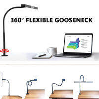 Hot 12W LED โคมไฟตั้งโต๊ะ Clamp Dimmable Timer Architect ตารางโคมไฟ40ซม. 360 ° ยืดหยุ่น Gooseneck Home Office ไฟอ่านหนังสือ USB