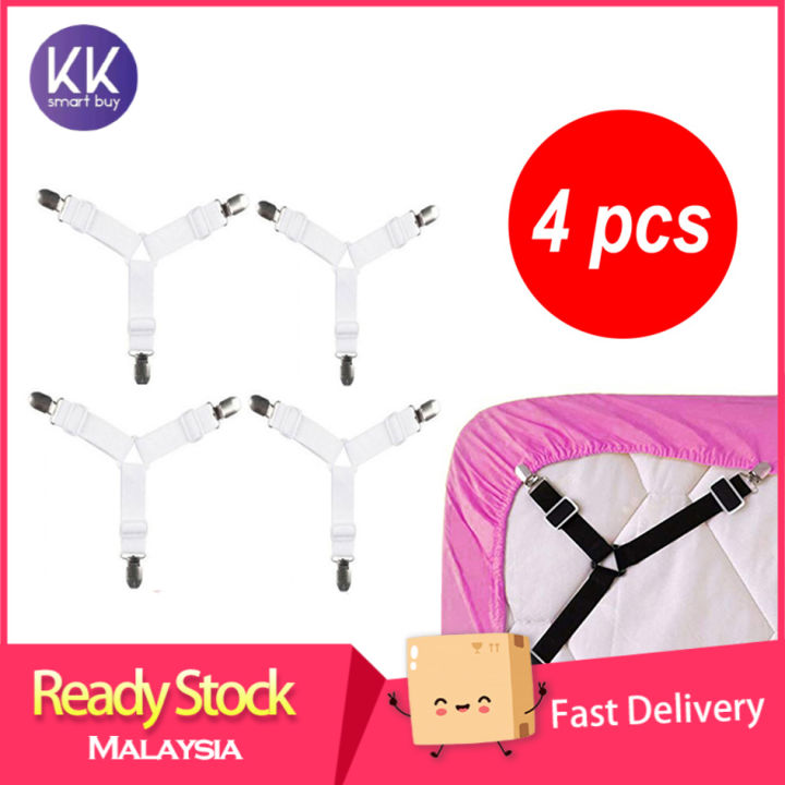 4 Pcs/set Bed Sheet Clips Straps Sheet Holder Mattress Clips