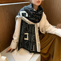 Luxury brand double-sided scarf women women winter warm cashmere shawl scarf letter printing soft thin blanket holiday gift