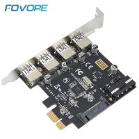 USB การ์ด PCIe PCI X1ด่วน USB 3.0 4พอร์ตการ์ดขยาย5Gbps USB3 PCI-E 1x ภายในสำหรับเดสก์ท็อปวินโดวส์วิสตาเครือข่าย USB ตัวแปลงเครือข่าย USB