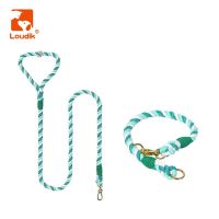 bjh▦❆❏  Loudik Dog Leash Designer Braided Cotton Rope Leads and Collar Small Medium Walking