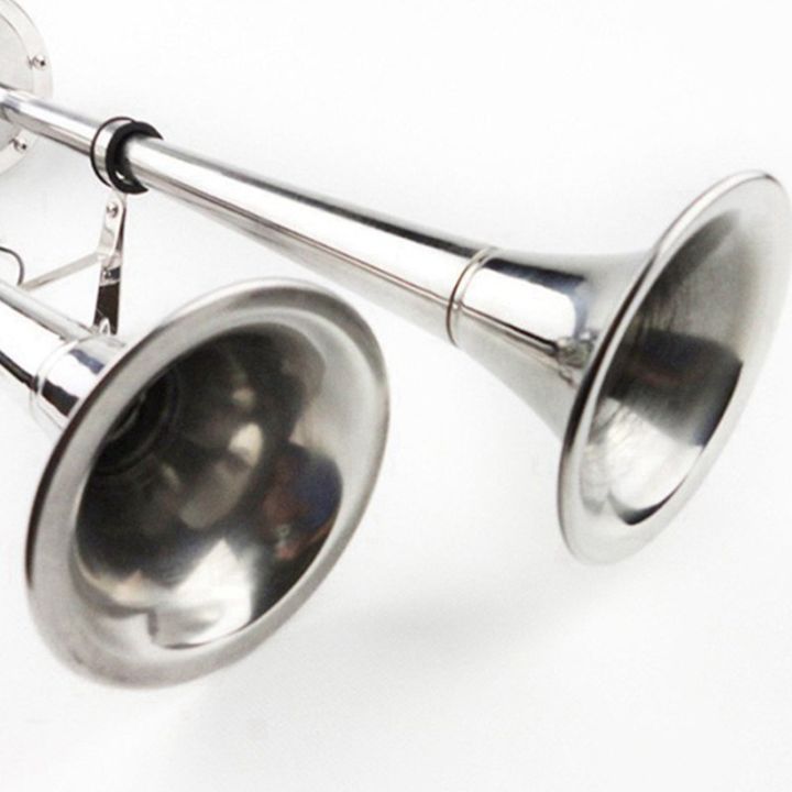 marine-dual-horn-horn-marine-stainless-steel-electric-horn-18-1-2-inch-12v-dual-double-tube-horn-flute-horn-afi-silver