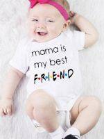 Mama Is My Best Friend Print Baby Jumpsuit Toddler Girl Boy Clothes Ropa Summer Short Sleeve Bodysuits Funny Infant Shower Gifts