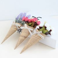 ☾◐卍 Mini Paper Tube Flower Wedding Pure And Fresh Decoration Photo Props Bouquet Accessories Dried Flowers Birthday Present Rose