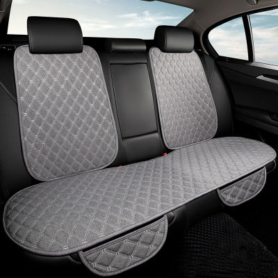 Universal Car Seat Cover Protector ผ้าลินินด้านหน้าด้านหลังผ้าลินินฤดูร้อนเบาะ Pad Mat ซีดาน Suv Pick-Up รถอุปกรณ์ตกแต่งภายใน