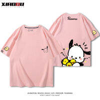 Sanrio เสื้อยืดแขนสั้นทรงหลวมสําหรับผู้ชายและผู้หญิง