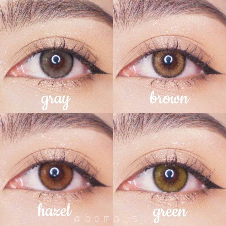 คอนแทคเลนส์-kitty-kawaii-mini-ella-gray-brown-hazel-green-ค่าสายตา-0-00-ถึง-10-00