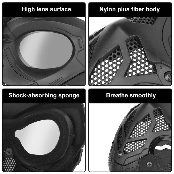 ทหารยุทธวิธีซุ่มซ่อนหน้ากากเต็มใบหน้าป้องกันปืนลมกลางแจ้งยิง-cs-wargame-เพนท์บอลสวมหน้ากากความปลอดภัย