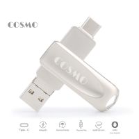 ?BigSale! Cosmo แฟลชไดร์ฟ OTG Flash drive IOS/Type-C/Android/USB 4in1 USB2.0 32GB 64GB 128GB บริการเก็บเงินปลายทาง ตะกร้าสานไม้ไผ่