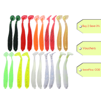 ?Arrive in 3 days? 20pcs 2g/7.5cm T-tail Soft PVC Worm Fishing Lures 10 Colors Swim Baits?Big Sale&amp;COD?