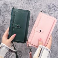 【Lanse store】Multifunctional Fashion Women Wallet 2022 New PU Leather Long Wallets Multi-card Position Clutch Buckle Zipper Student Purse