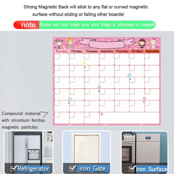 magnetic-a5-whiteboard-weekly-monthly-planner-calendar-fridge-sticker-dry-erase-board-for-kid-writing-teaching-erasable-markers