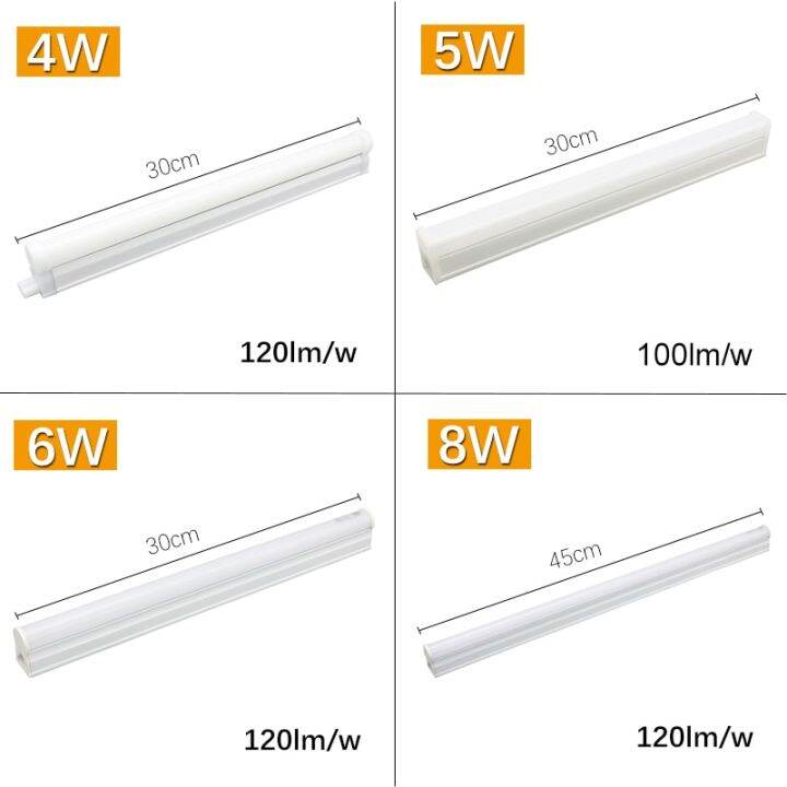 ไฟหลอด-led-t5หลอดไฟนีออน-led-สำรองขนาด220v-30-45ซม-โคมไฟติดผนังแท่ง-led-4w-5w-6w-8w-สำหรับไฟห้องนอนในบ้านและห้องครัว