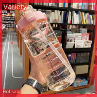 Variety ✨Hot Sale✨ ขวดน้ำ2ลิตรกับฟางหญิงเหยือกสาวแบบพกพาขวดออกกำลังกายจักรยานถ้วยฤดูร้อนน้ำเย็นเหยือกที่มีเครื่องหมายเวลา