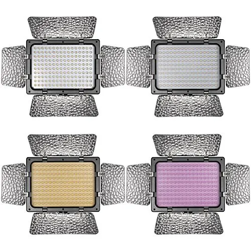 LED Video Light W160 with Barn Doors 6000k Panel for Photography Studio