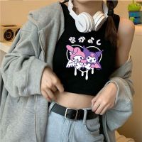 สายสลิง Sanrio Series เสื้อสายเดี่ยว ตัวสั้น รัดรูป ลายการ์ตูนคุโรมิน่ารัก ขนาดเล็ก เหมาะกับฤดูร้อน สําหรับผู้หญิง และนักเรียน V729