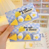 4pcs Cute Cheese Paper Clips Kawaii File Documents Binder Clips Notebook Planner Bookmarks Index Page Tickets Clamps Office